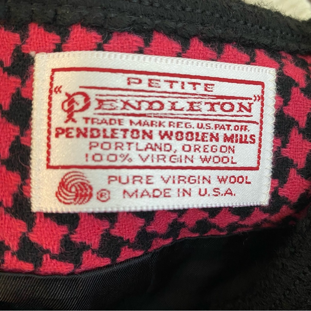 Pendleton Petite Jacket Pink Black Houndstooth 10… - image 8